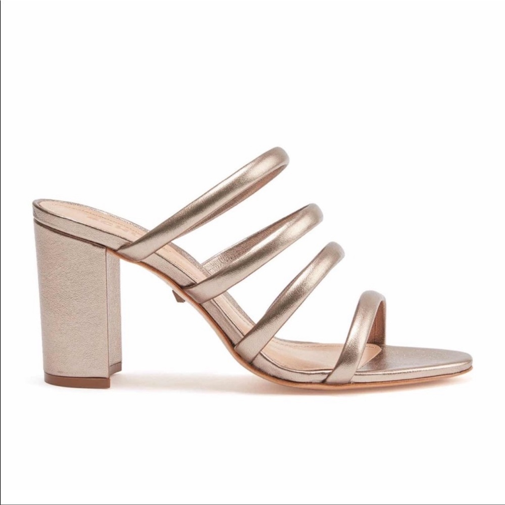 Schutz Felisa Bronze Block Heels Sz 9.5